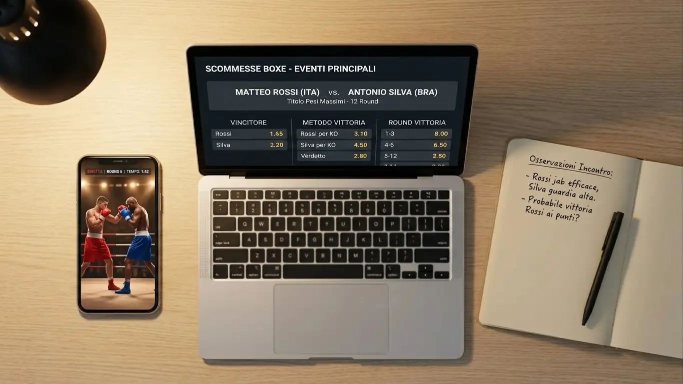 Mercati live disponibili per le scommesse boxe su dispositivo mobile