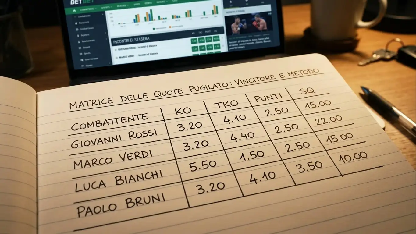 Combinazione dei mercati vincitore e metodo di vittoria nelle scommesse boxe