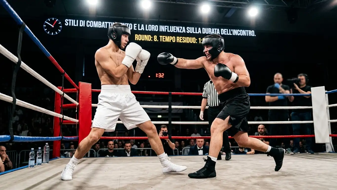 Confronto tra pugile difensore e puncher per analisi durata incontro boxe
