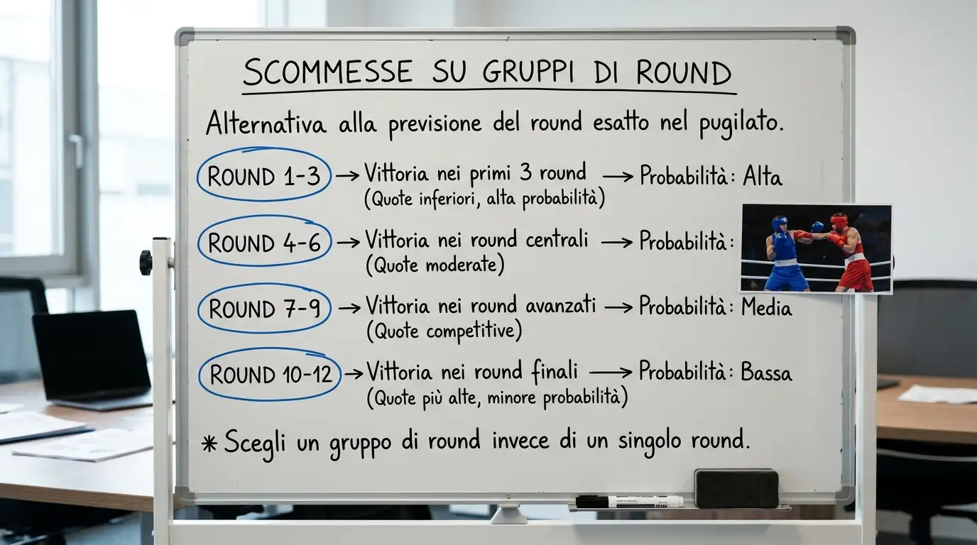 Gruppi di round come alternativa al round esatto nelle scommesse boxe