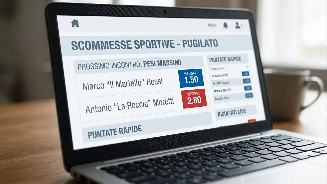 Schermata con le quote del mercato vincitore in un incontro di boxe