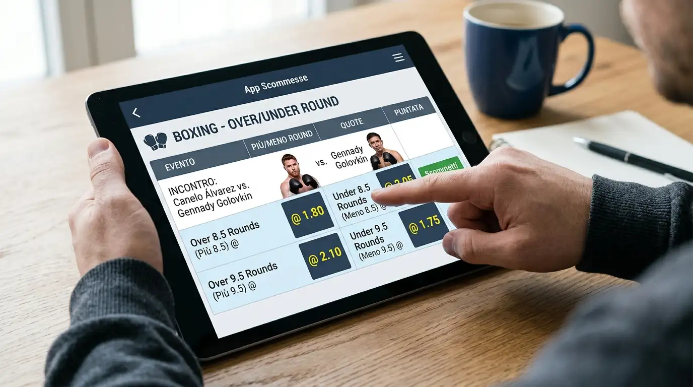 Tabella delle linee over under più comuni nelle scommesse sul pugilato